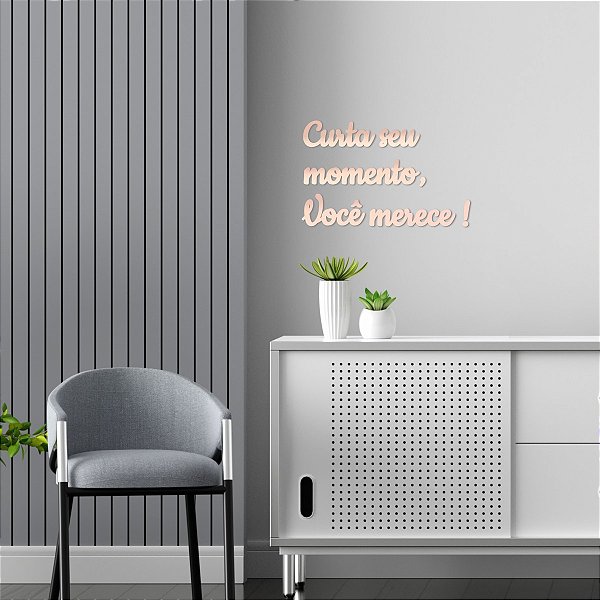 Espelho "Curta seu momento, você merece! (maior)" - Rosa