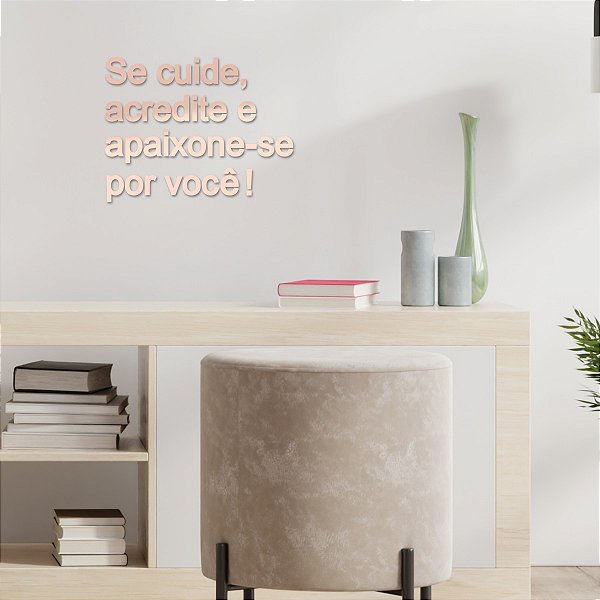 Espelho Se cuide, acredite e apaixone-se por você! - Rosa