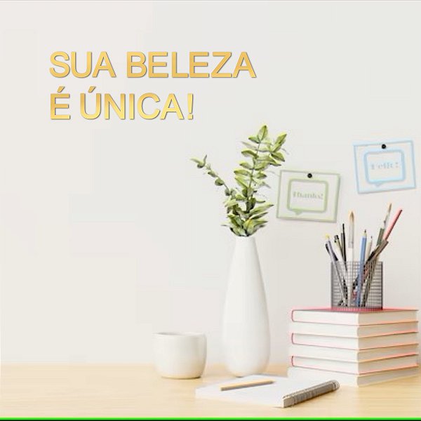 Espelho Decorativo "Sua beleza é única!" - Acrílico Dourado