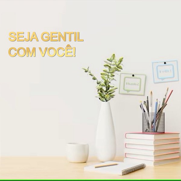 Espelho Decorativo "Seja gentil com você!"- Acrílico Dourado