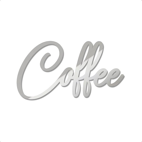 Espelho Decorativo "Coffee" 30cm - Acrílico Espelhado Prata