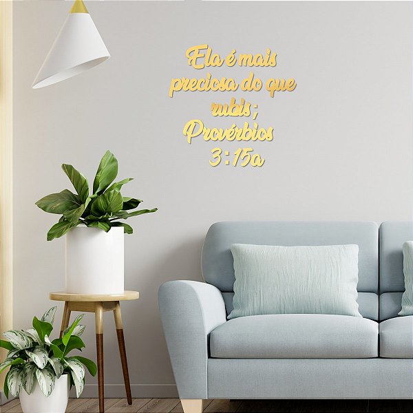 Espelho "Ela é mais preciosa do que rubis; P3:15a" - Dourado