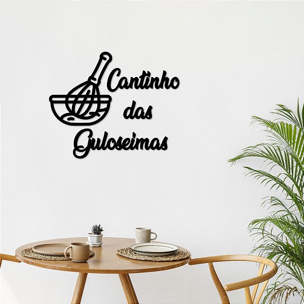 Placa Decorativa Cantinho das Guloseimas - Acrílico Preto