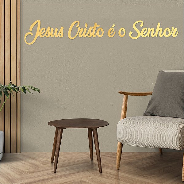 Espelho Jesus Cristo é o Senhor - Acrílico Espelhado Dourado