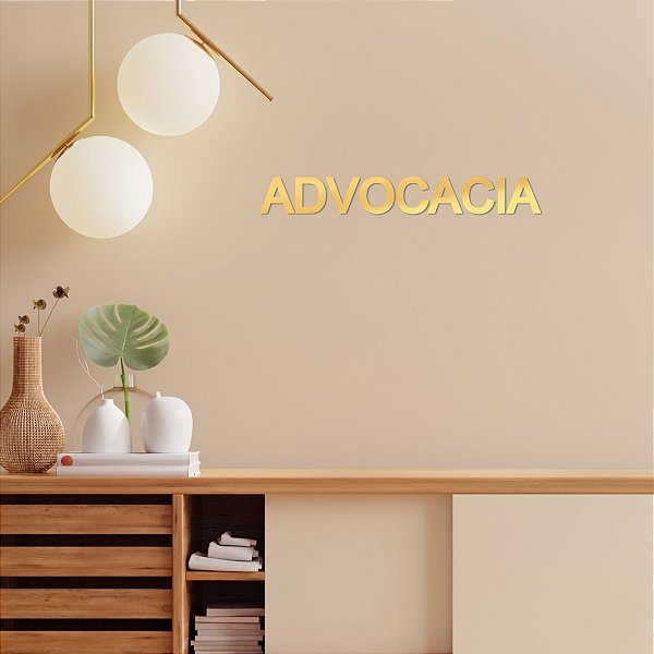 Espelho Decorativo "ADVOCACIA" G - Acrílico Espelh. Dourado