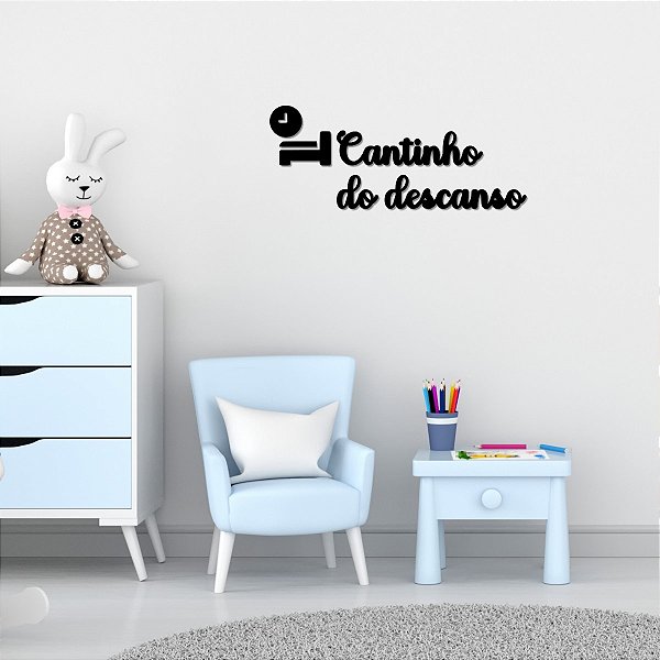 Placa Decorativa  "Cantinho do descanso" - Acrílico Preto