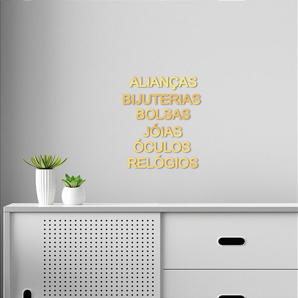 Espelho Relojoaria identificador de seções 6 pçs - Dourado