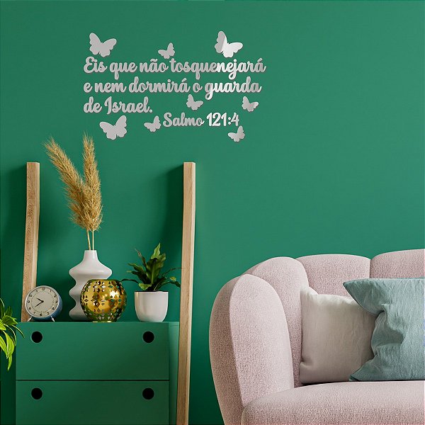 Espelho "Eis que não tosquenejará... com Borboletas - Pta