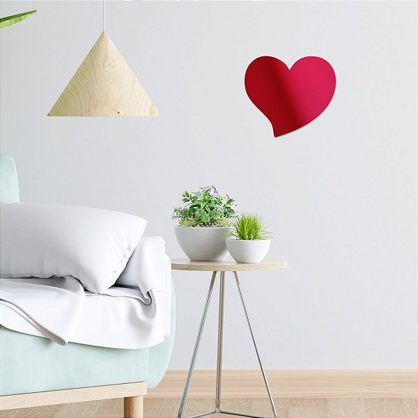 Espelho Coração Vermelho - Acrílico Espelhado