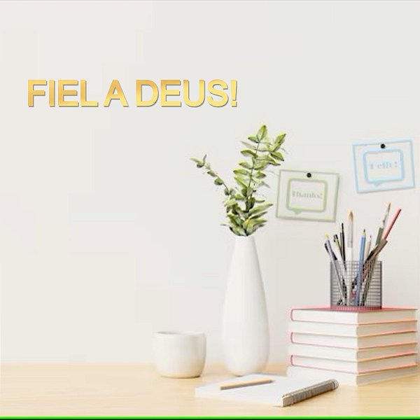 Espelho Decorativo "Fiel a Deus"- Acrílico Espelhado Dourado