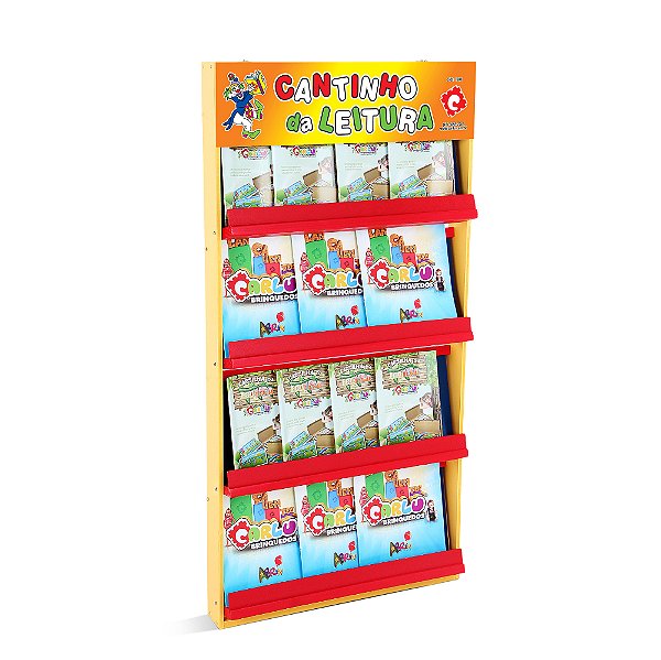 Cantinho da leitura 4 divisórias Colori Madeira Escola Carlu