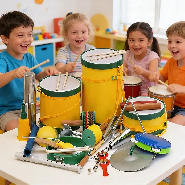 Brinquedo Educativo Bandinha Rítmica Infantil Com 20 Instrumentos Musicais