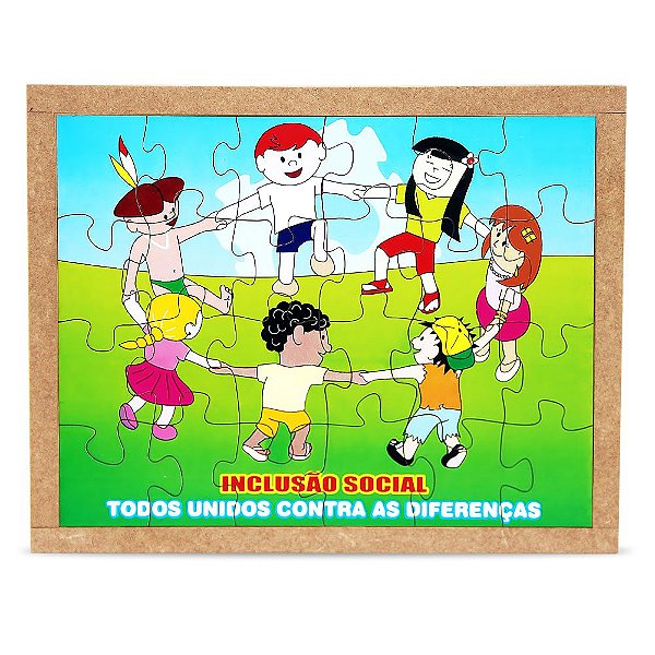Quebra Cabeça Infantil Inclusão Social Mdf 24 Pç Carlu