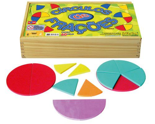 Brinquedo Educativo Círculos De Frações 60 Peças Em E.V.A