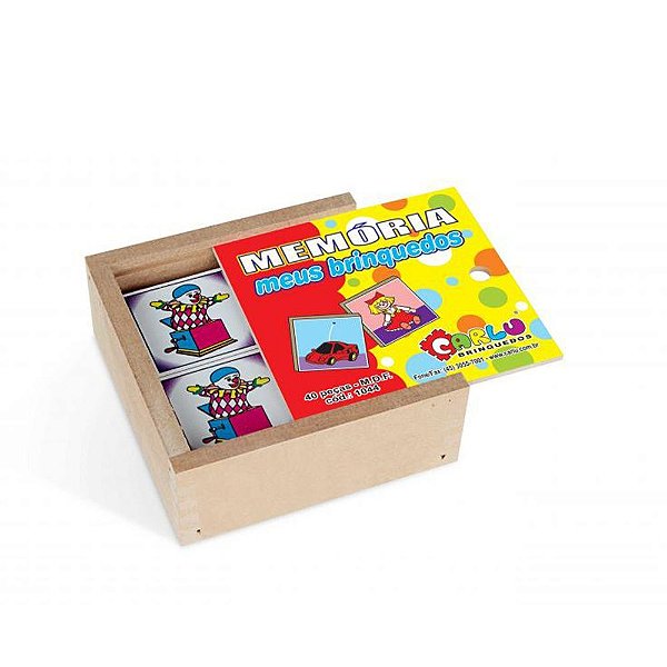 Brinquedo Educativo Memória Meus Brinquedos Mdf 40 Peças