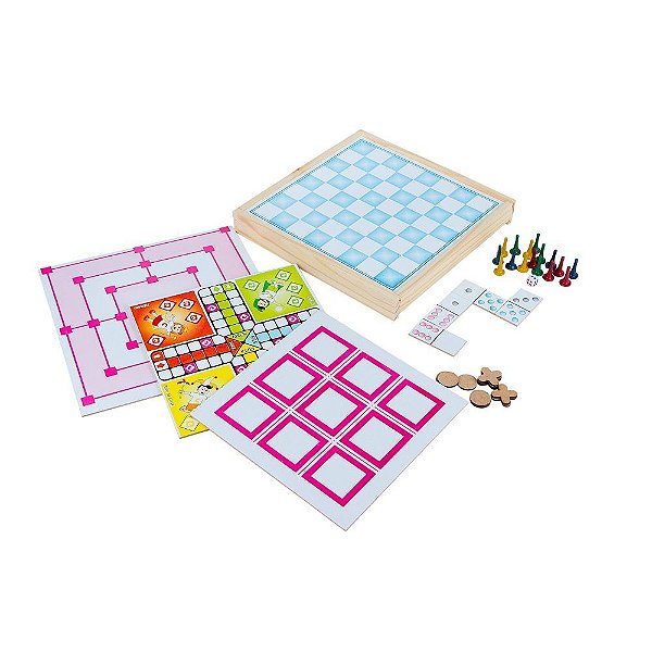 Jogo 5 Em 1 Dama Domino Jogo De Trilha Jogo Da Velha - Carlu