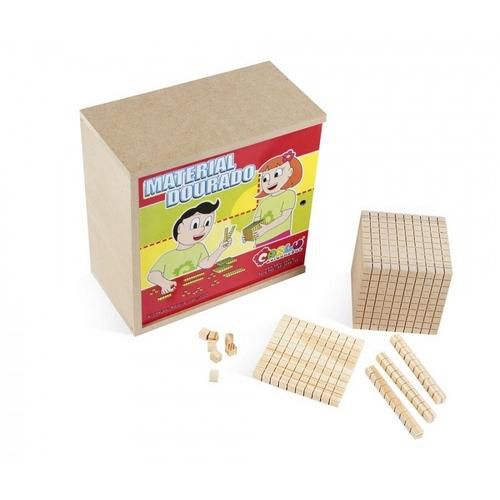 Brinquedo Educativo Material Dourado 611 Peças Madeira