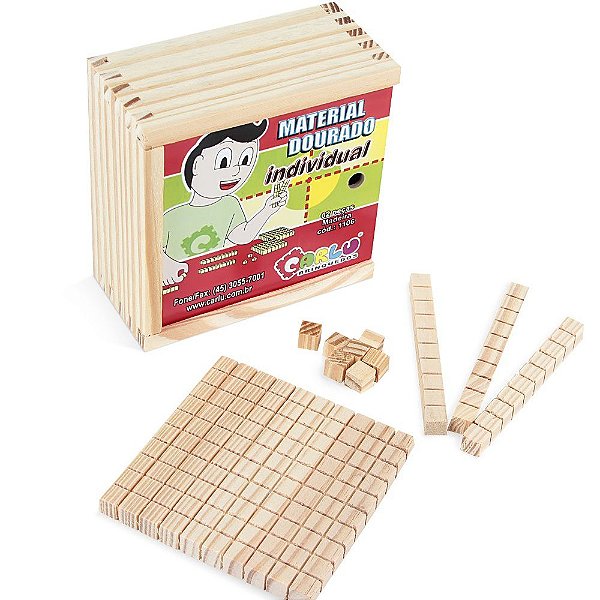 Brinquedo Educativo Material Dourado Individual 62 Peças Madeira