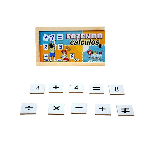 Brinquedo Educativo Fazendo Calculos Em Mdf Com 42 Peças