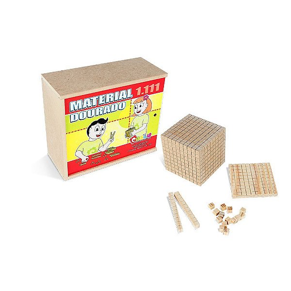 Brinquedo Educativo Material Dourado 1.111 Peças Madeira