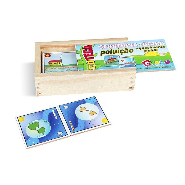 Brinquedo Educativo Sequencia Lógica Poluição / Aq. Global Em Mdf Com 16 Peças