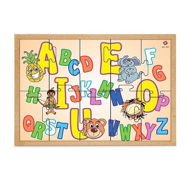 Brinquedo Educativo Quebra Cabeça Da Alfabetizacao Pequeno Base Mdf 10 Peças
