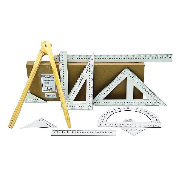 Brinquedo Educativo Kit Geometria Do Professor 10 Itens Em Mdf