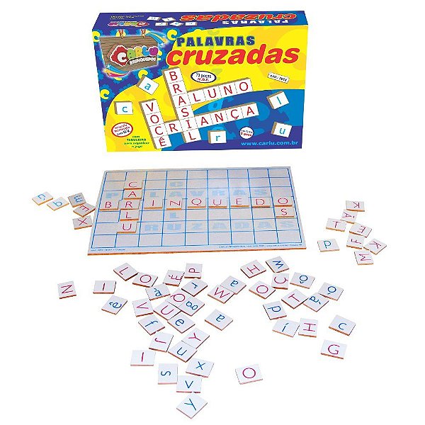 Brinquedo Educativo Palavras Cruzadas Em Mdf 73 Peças