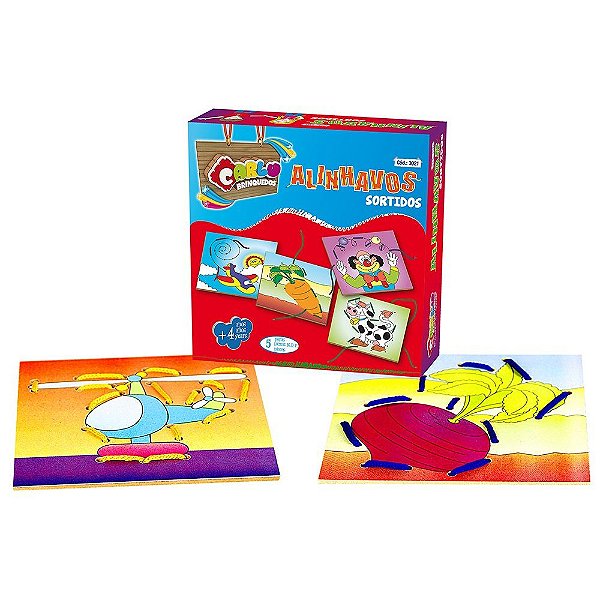 Brinquedo Educativo Alinhavos Sortidos 5 Bases - Carlu