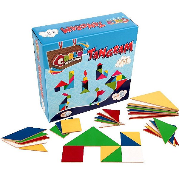 Brinquedo Educativo Tangram Em Mdf 35 Peças Cx De - Carlu