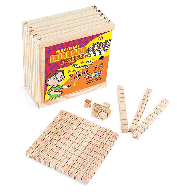 Brinquedo Educativo Material Dourado 111 Peças Em Madeira