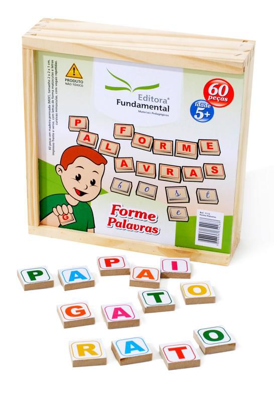 Brinquedo Educativo Forme Palavras 60 Peças Em Mdf Em Madeira