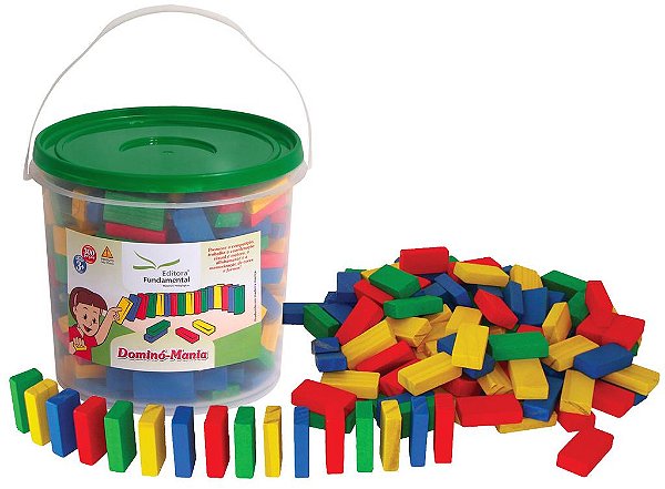 Brinquedo Educativo Dominó Mania Balde Com 300 Peças