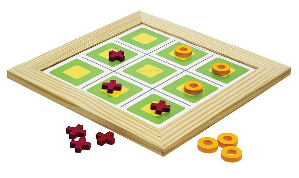 Brinquedo Educativo Jogo Da Velha Com Moldura Tabuleiro 31x31 Cm