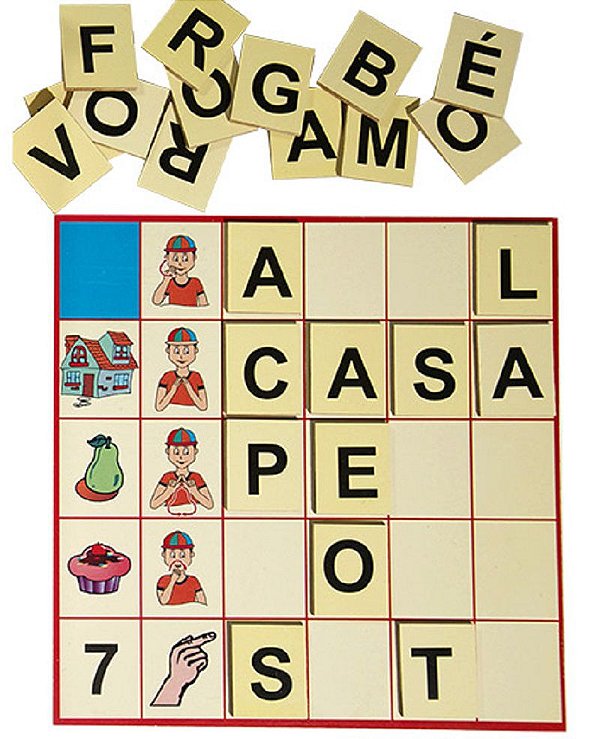 Brinquedo Educativo Loto Libras 210 Peças Em Mdf