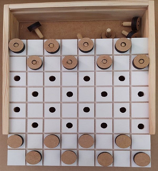 JOGO DE DAMAS ADAPTADO ESTOJO EM MDF