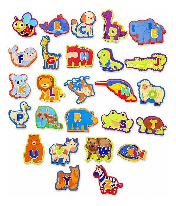 Brinquedos Educativos - Jogo Alfabeto Divertido 52 Peças
