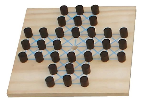Brinquedos Educativos - Jogo Resta 1 - 20x20cm 32 Peças