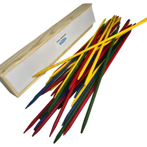 Jogo Pega Varetas Gigante 31 Peças Em Madeira 55cm Coloridas