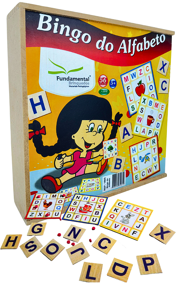 Bingo do Alfabeto Educativo Escolar Madeira 30 cartelas