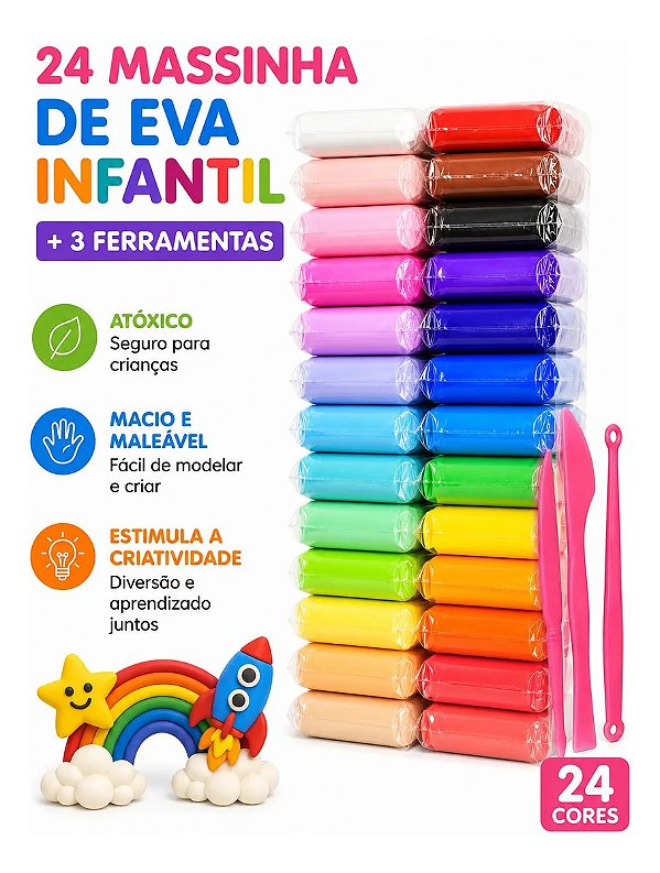 Massa De Modelar Eva 24 Cores