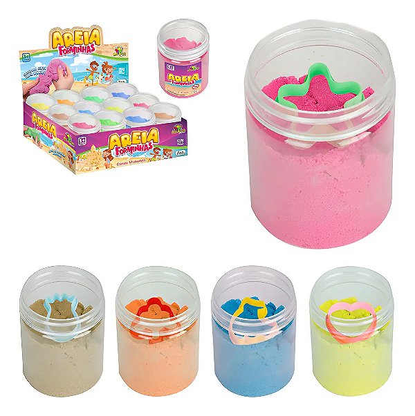 Pote Areia Magica Massinha Modelar 120g Molde Cores Brincar
