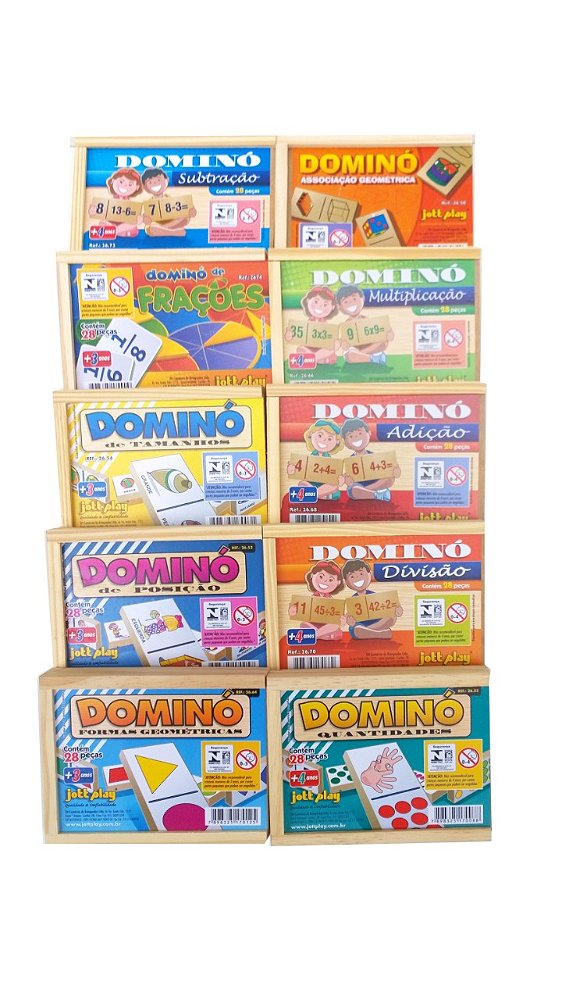 Brinquedo Educativo Kit Com 10 Jogos De Dominó