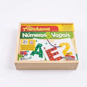 Brinquedo Educativo Alinhavos Números E Vogais Com 15 Placas