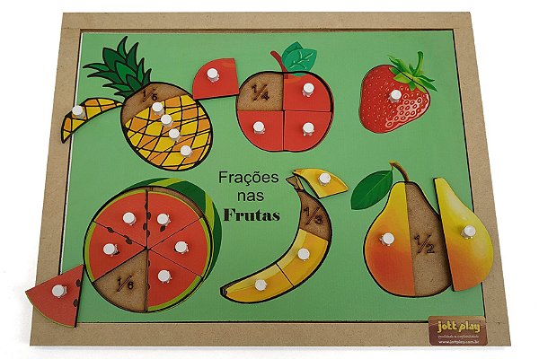 Brinquedo Educativo Círculos De Frações Frutas Com Pinos