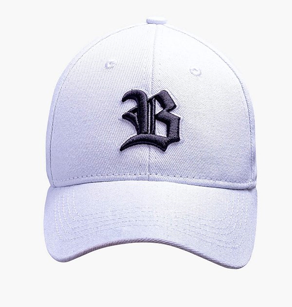 Boné Baseball Hard Hat Basic Branco Logo Preto - BLCK
