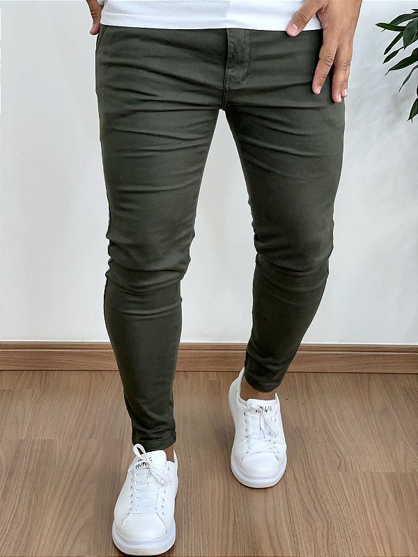 Calça Alfaiataria Verde Sem Rasgo - Codi Jeans