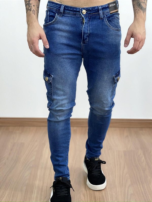 Calça Jeans Super Skinny Cargo - Colin Denim
