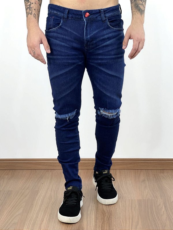 Calça Jeans Super Skinny Rasgo Joelho NYC - Jay Jones