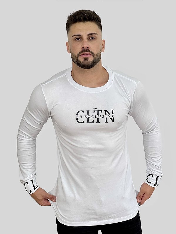 Camiseta Branca Manga Longa CLTN - Fb Clothing